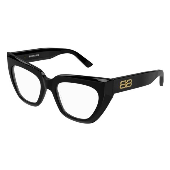 NEW BB0238O 001 BALENCIAGA BLACK WOMEN CAT EYE EYEGLASSES - Picture 1 of 2